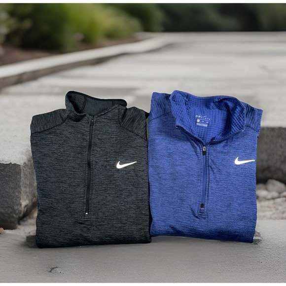 [2] Nike Dri-Fit Sphere Element 1/2 Zip Running Jackets Men 2XL Zip Pocket Lined - Picture 1 of 16